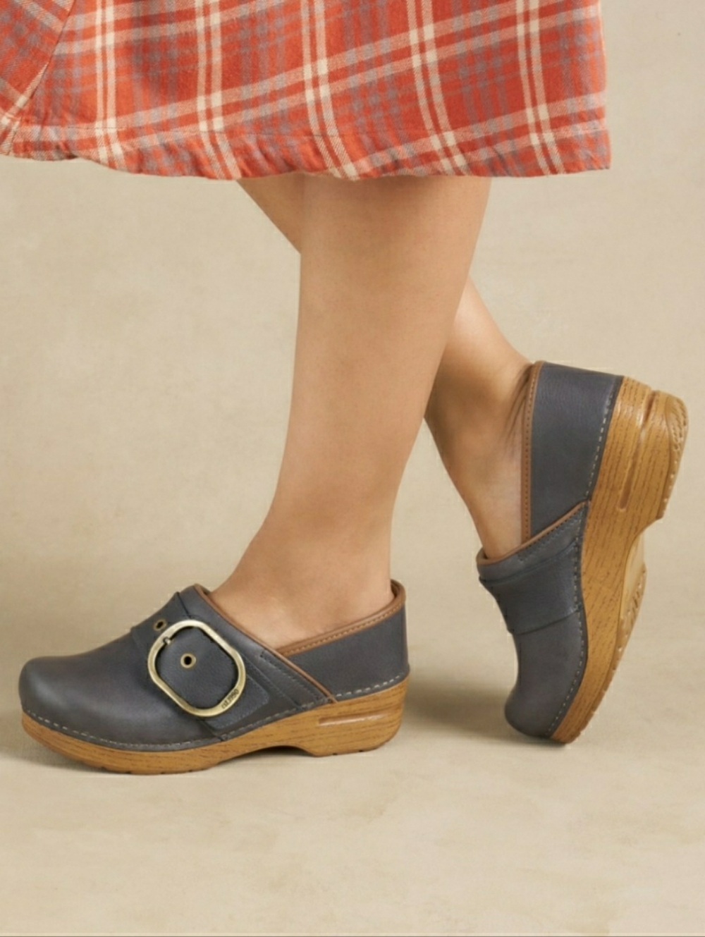 Dusty Blue Dansko Pearson Pro Clog Buckle Strap Accent Cottage Boho Whimsy 5.5-6 - Picture 2 of 7